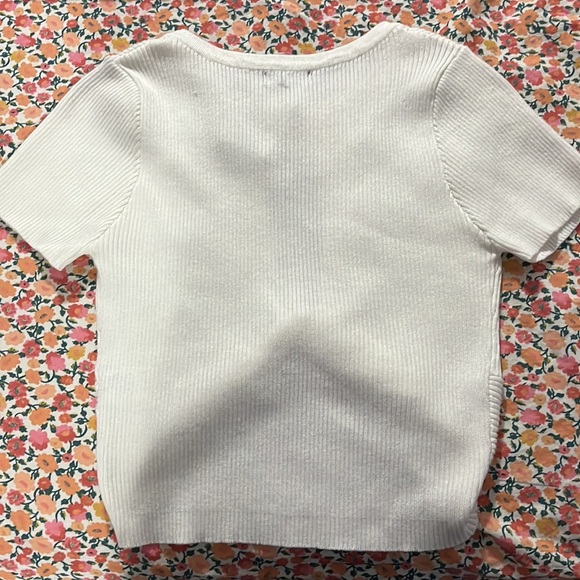 NWT open front white crop top size m - Picture 2 of 2